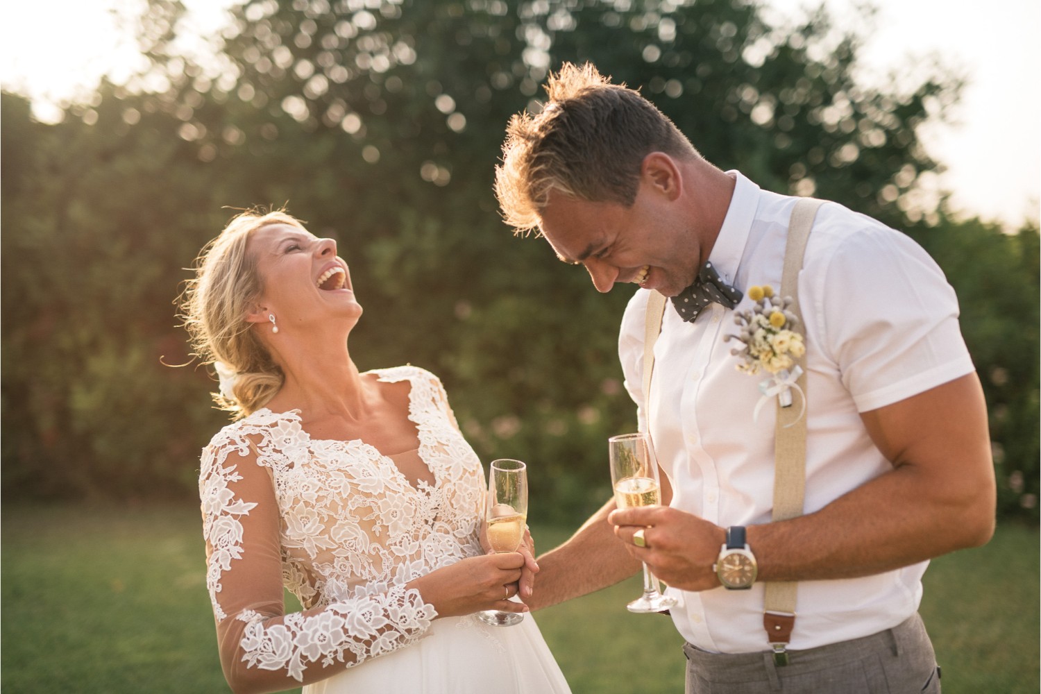 newlyweds at seaside villa wedding in Crete