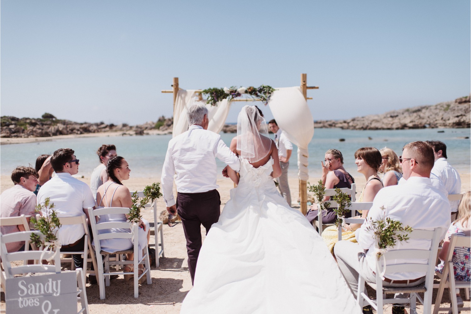 beach wedding ceremony in Crete