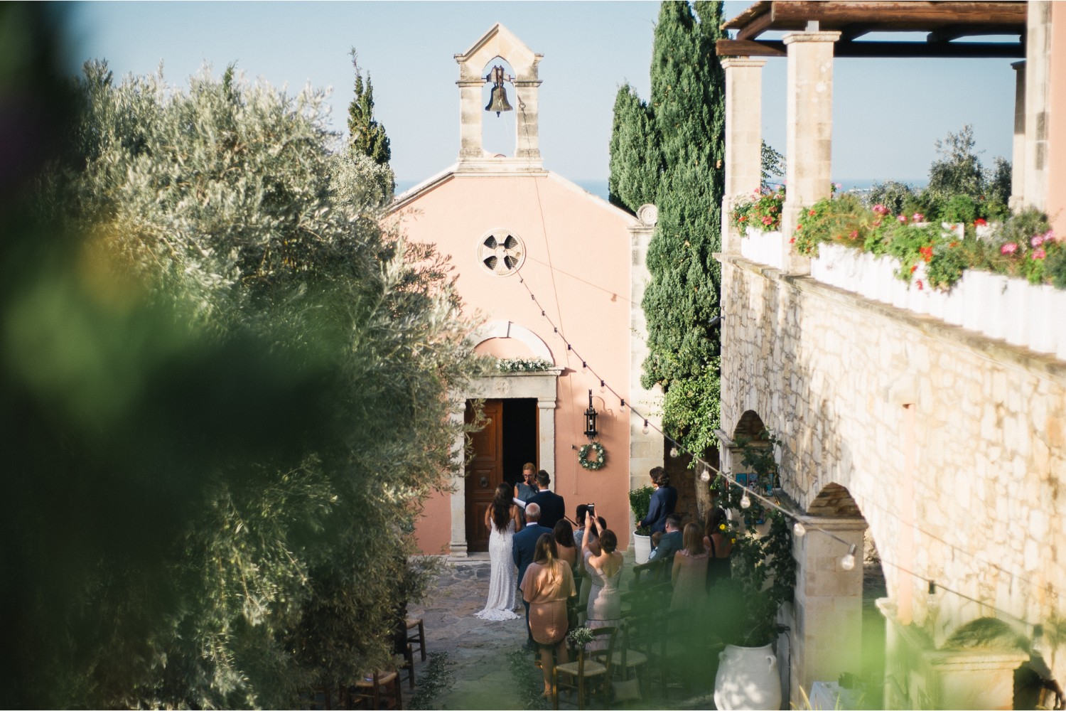 church wedding at rustic estate in Crete