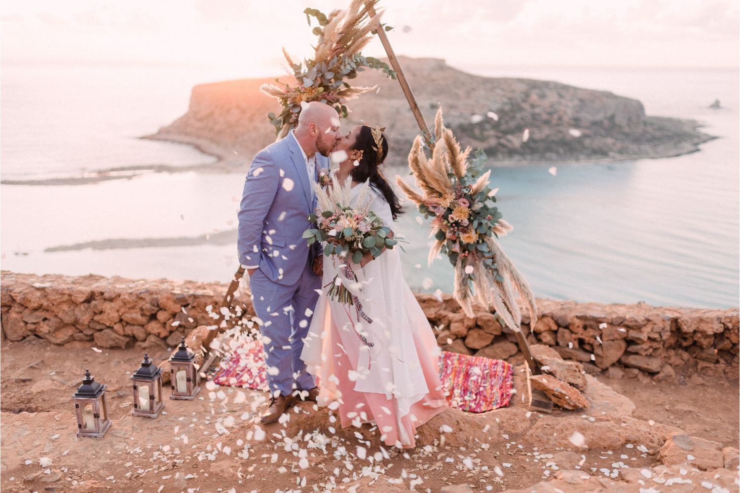 confetti moment at elopement ceremony