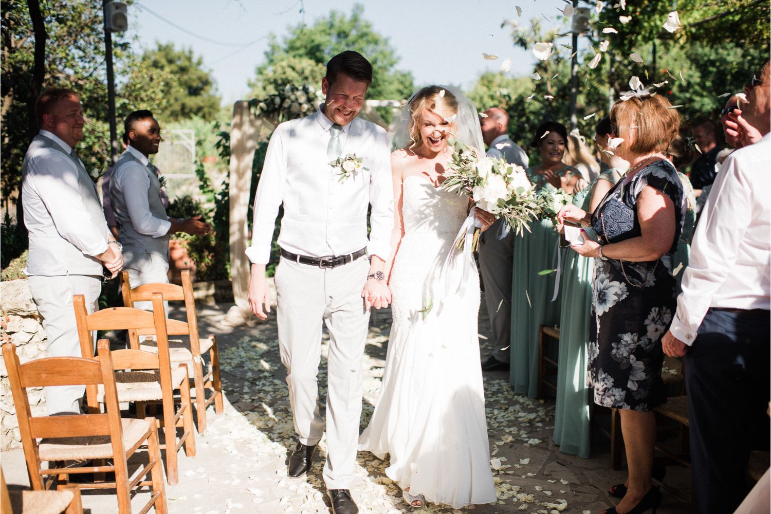 confetti moment at winery wedding