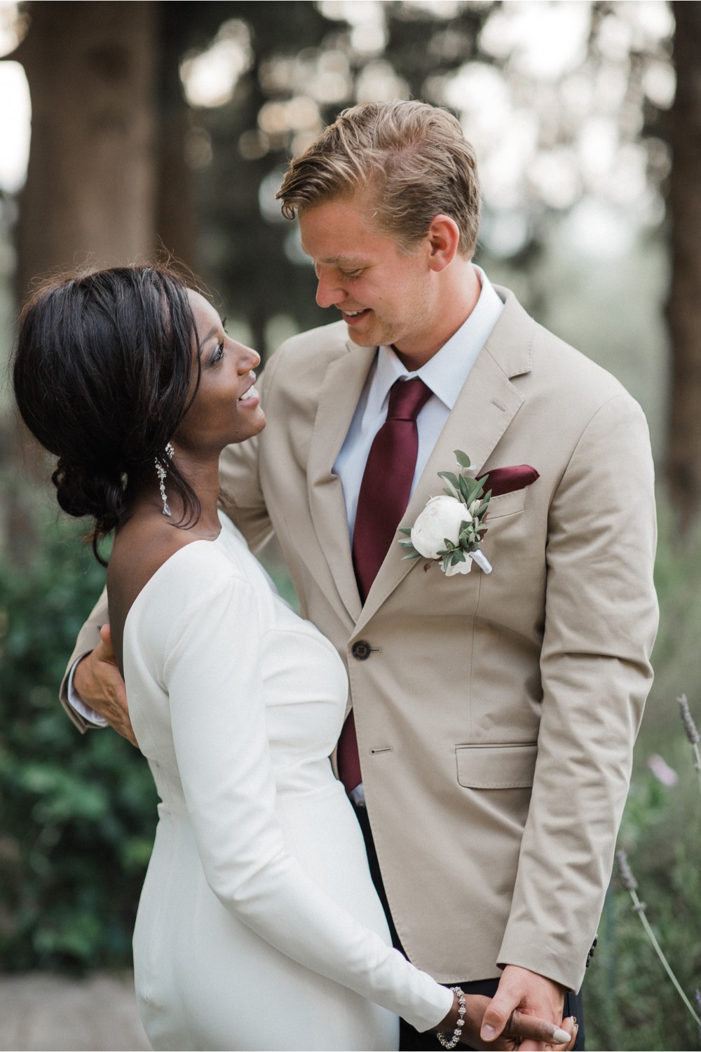 newlyweds portrait session at winery wedding