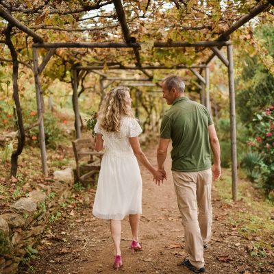 intimate garden elopement in Crete