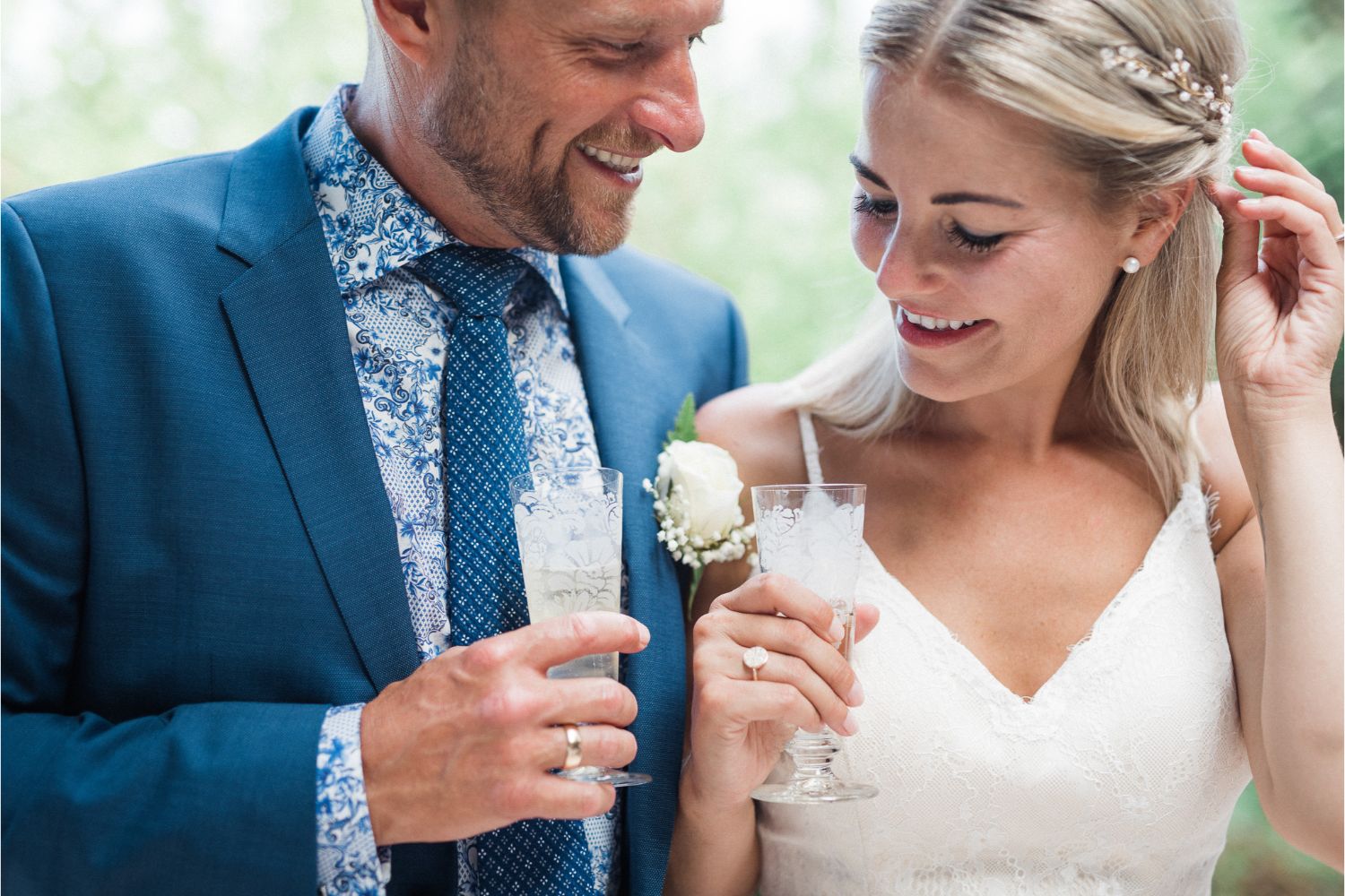 after-ceremony toast at rustic wedding in Crete