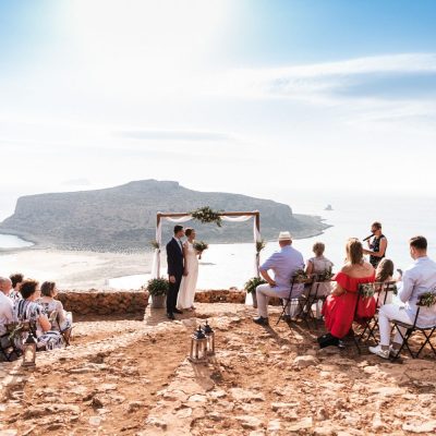 beach wedding ceremony in Balos Lagoon