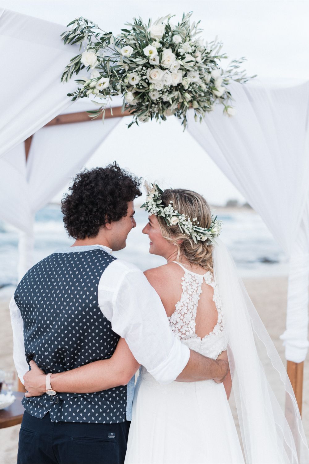 wedding ceremony at beach wedding in Crete
