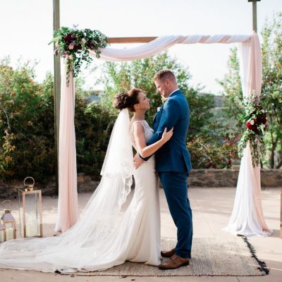 wedding ceremony at exotic gardens in Crete